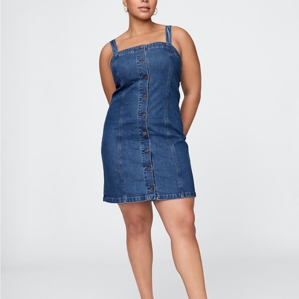 GAP Blue Buttoned Mini Sundress - Picture 5 of 9